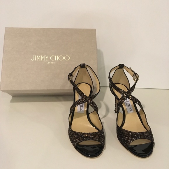 New Jimmy Choo Emily Glitter Heels 7.5 (37.5) - Picture 3 of 8